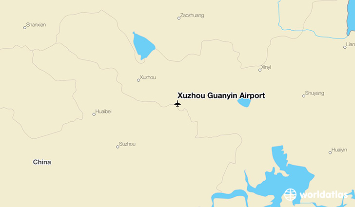 Xuzhou Guanyin Airport location on a map