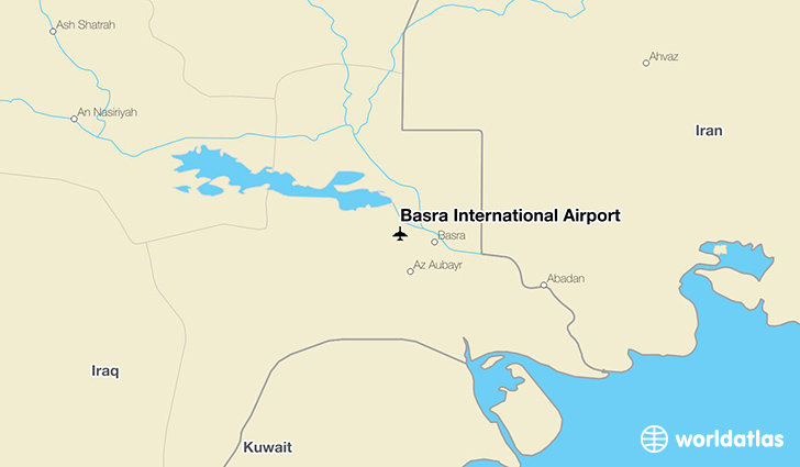 Basra International Airport location on a map