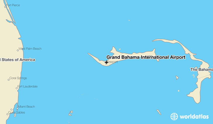 Grand Bahama International Airport location on a map
