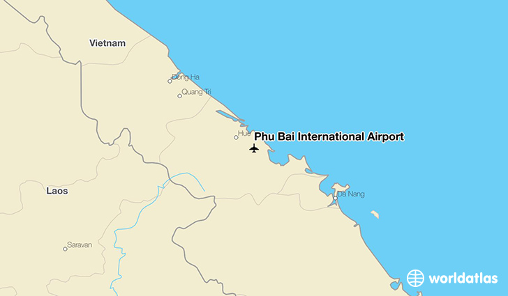 Phu Bai International Airport location on a map