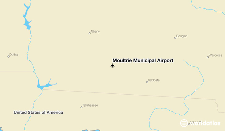 Moultrie Municipal Airport location on a map