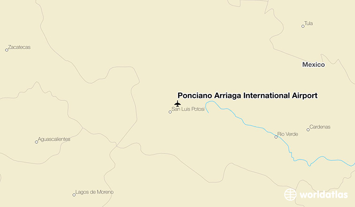 Ponciano Arriaga International Airport location on a map