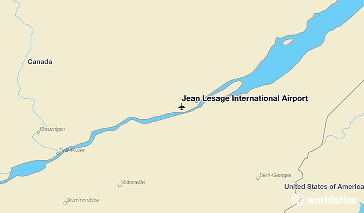 Jean Lesage International Airport location on a map