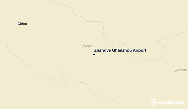 Zhangye Ghanzhou Airport location on a map