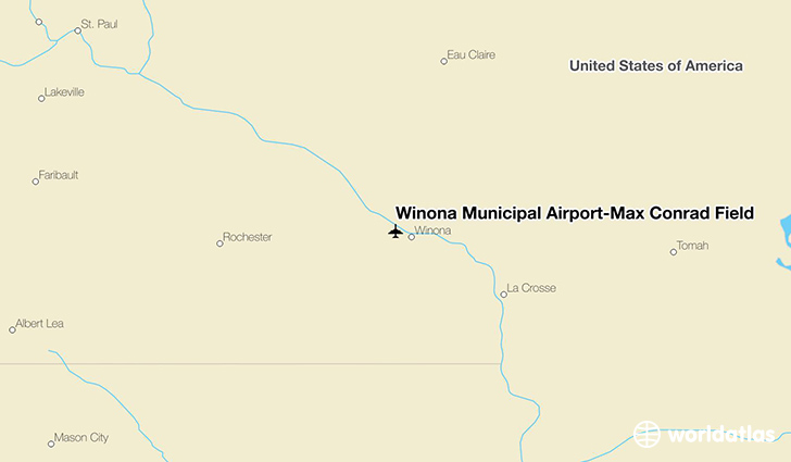 Winona Municipal Airport-Max Conrad Field location on a map