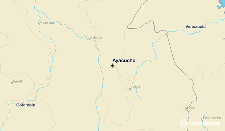Ayacucho location on a map