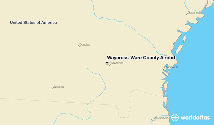 Waycross-Ware County Airport location on a map
