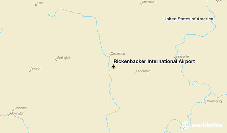Rickenbacker International Airport location on a map
