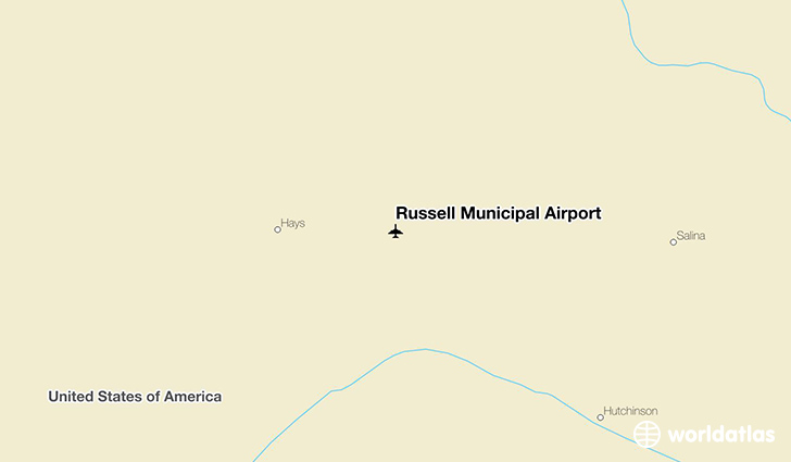 Russell Municipal Airport location on a map