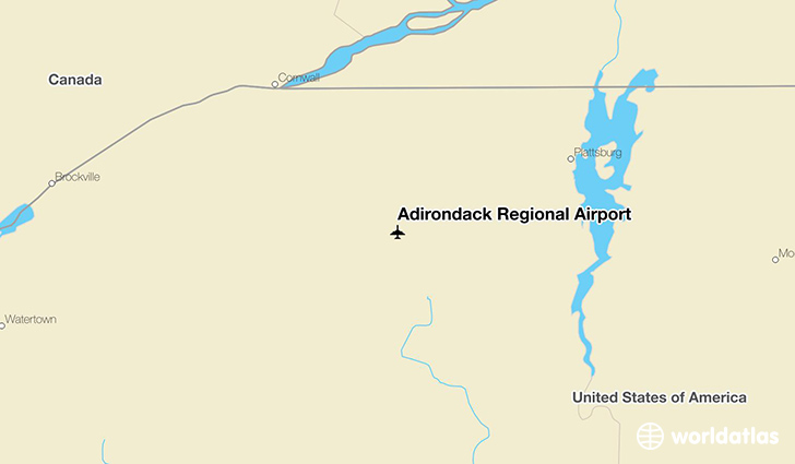 Adirondack Regional Airport location on a map