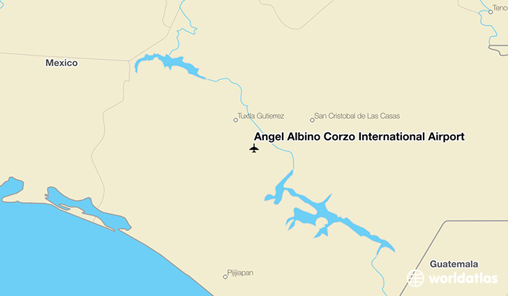 Ángel Albino Corzo International Airport location on a map