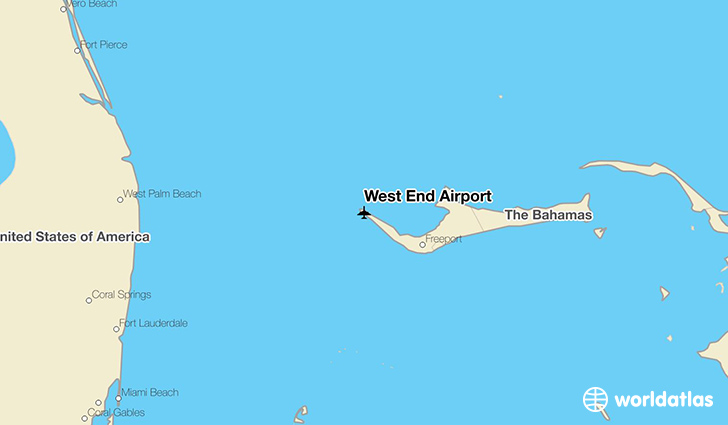 West End Airport location on a map