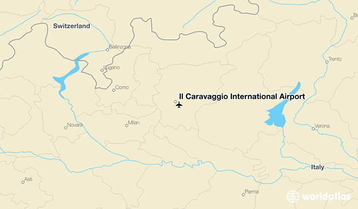Il Caravaggio International Airport location on a map