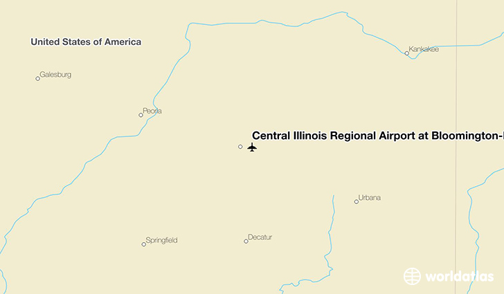 Central Illinois Regional Airport at Bloomington-Normal location on a map