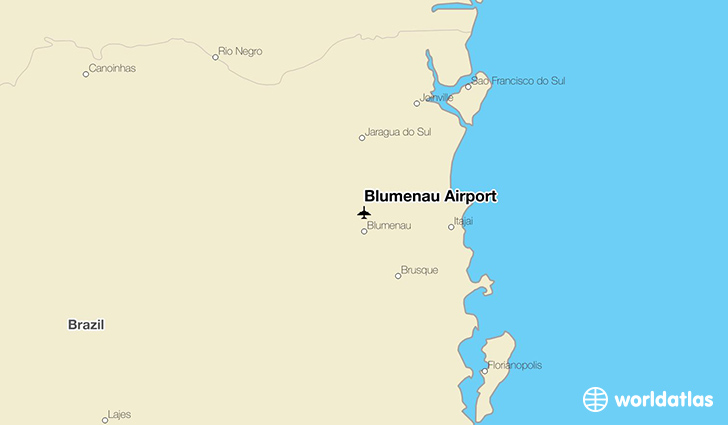 Blumenau Airport location on a map