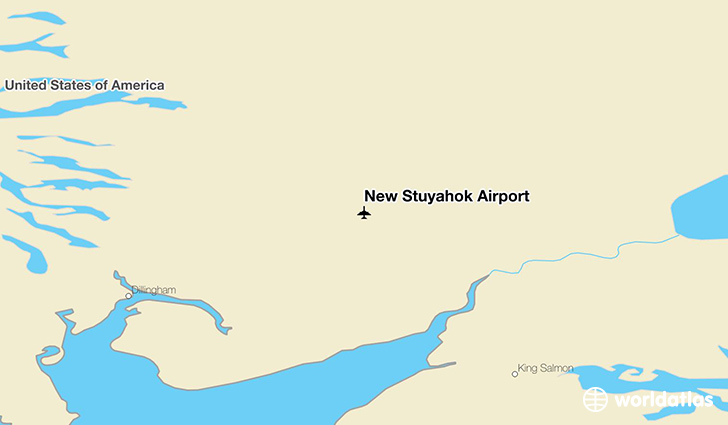 New Stuyahok Airport location on a map