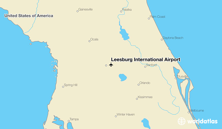 Leesburg International Airport location on a map