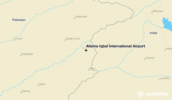Allama Iqbal International Airport location on a map