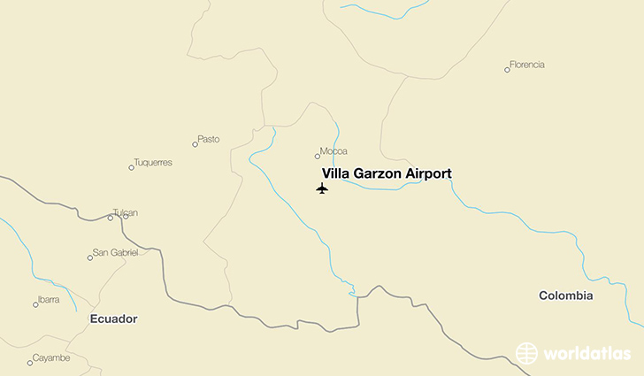 Villa Garzón Airport location on a map