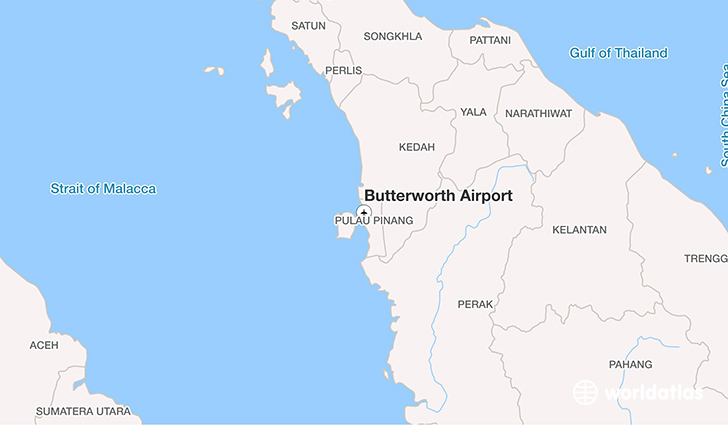 Butterworth Airport location on a map
