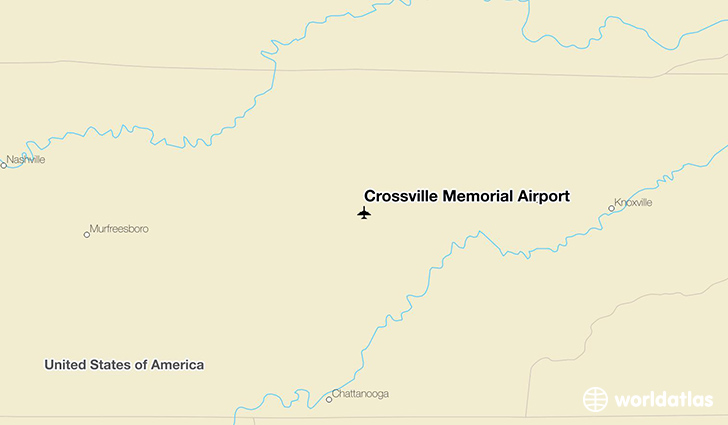 Crossville Memorial Airport location on a map