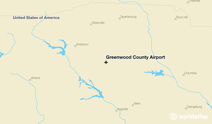 Greenwood County Airport location on a map