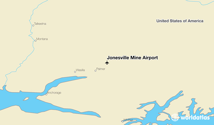 Jonesville Mine Airport location on a map