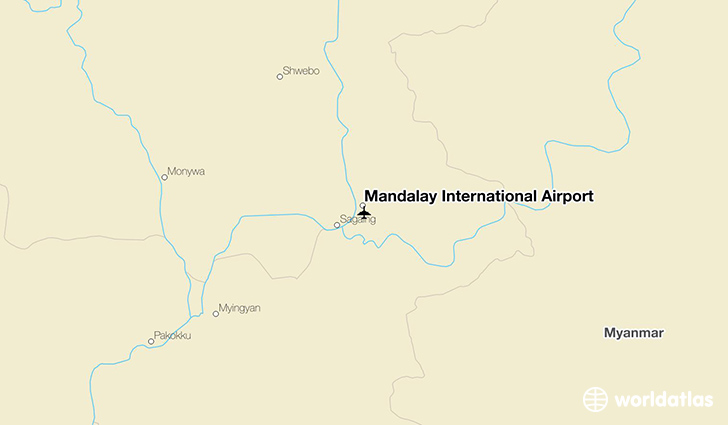 Mandalay International Airport location on a map
