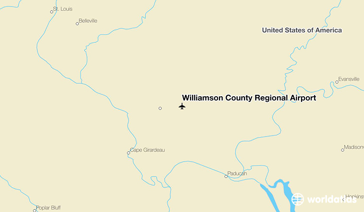 Williamson County Regional Airport location on a map