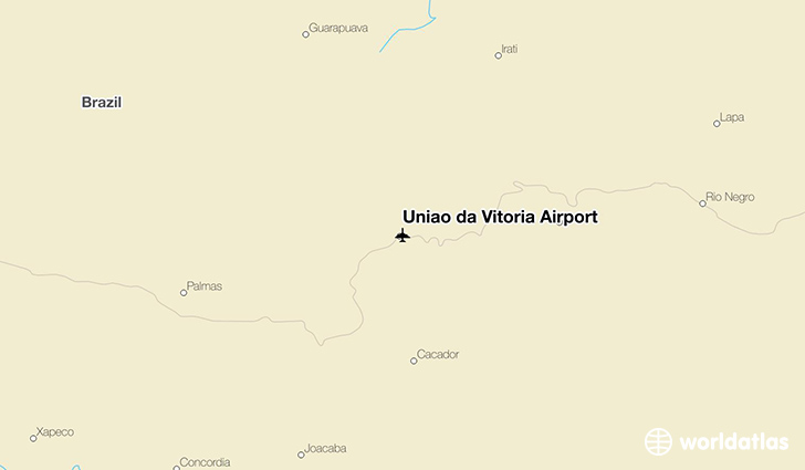 União da Vitória Airport location on a map