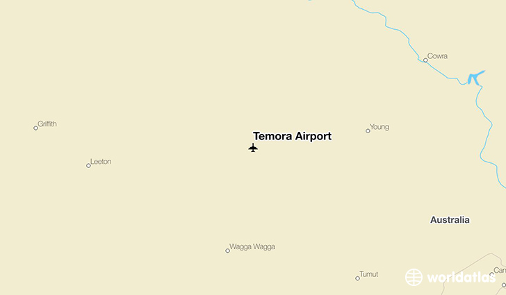 Temora Airport location on a map