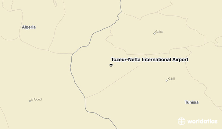 Tozeur–Nefta International Airport location on a map