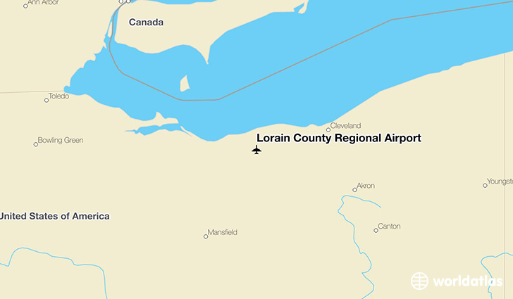 Lorain County Regional Airport location on a map