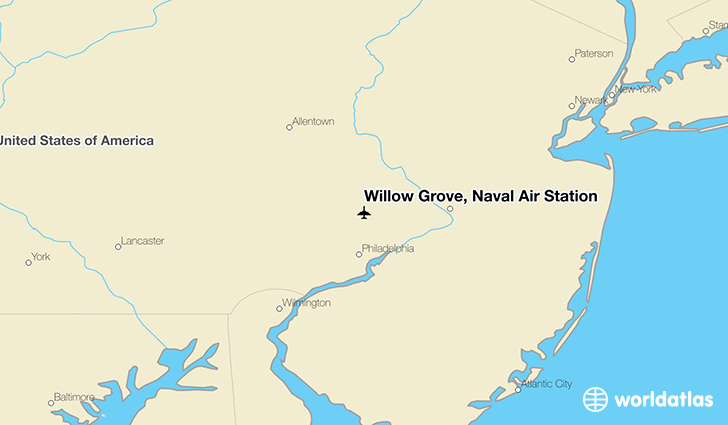 Willow Grove, Naval Air Station location on a map