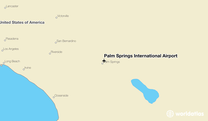 Palm Springs International Airport location on a map