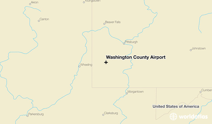 Washington County Airport location on a map