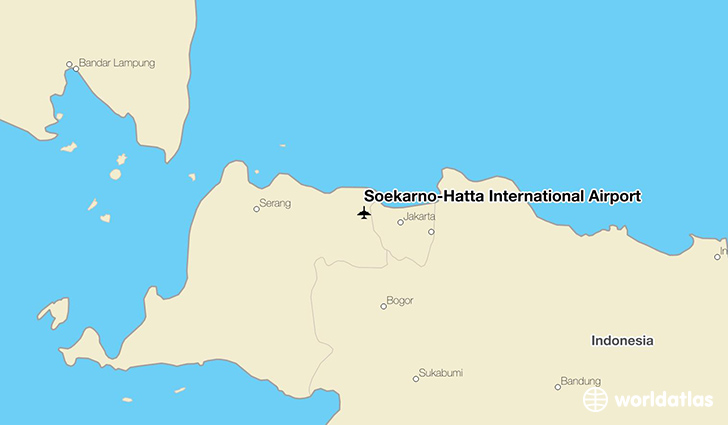 Soekarno-Hatta International Airport location on a map