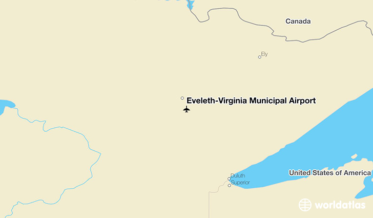 Eveleth-Virginia Municipal Airport location on a map