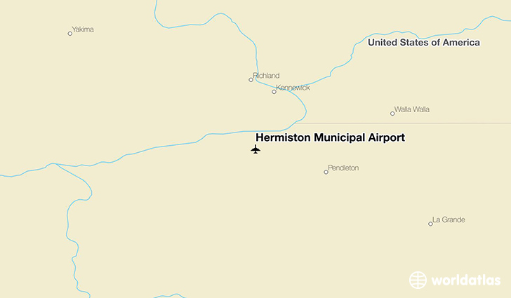 Hermiston Municipal Airport location on a map
