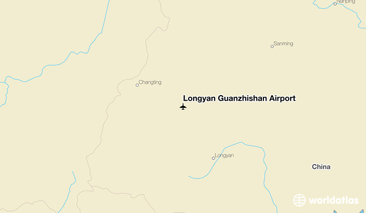 Longyan Guanzhishan Airport location on a map