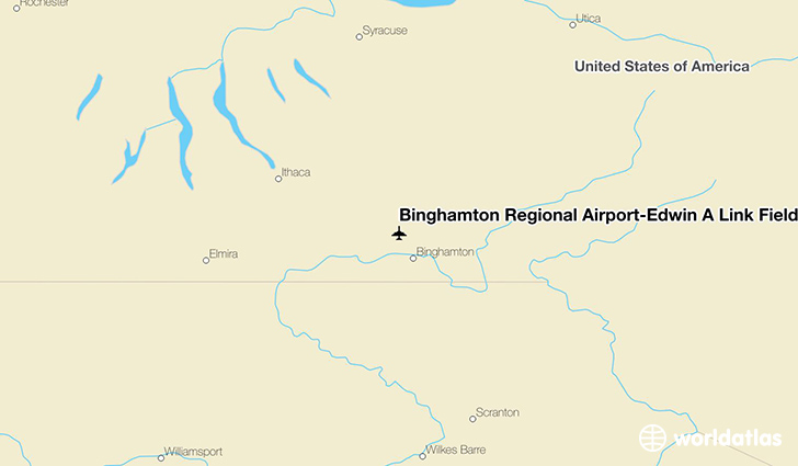 Binghamton Regional Airport-Edwin A Link Field location on a map