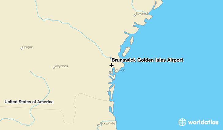 Brunswick Golden Isles Airport location on a map