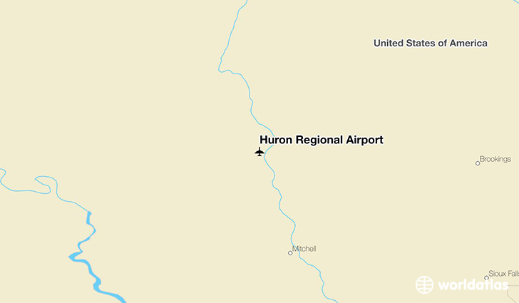 Huron Regional Airport location on a map