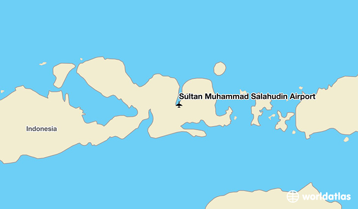 Sultan Muhammad Salahudin Airport location on a map