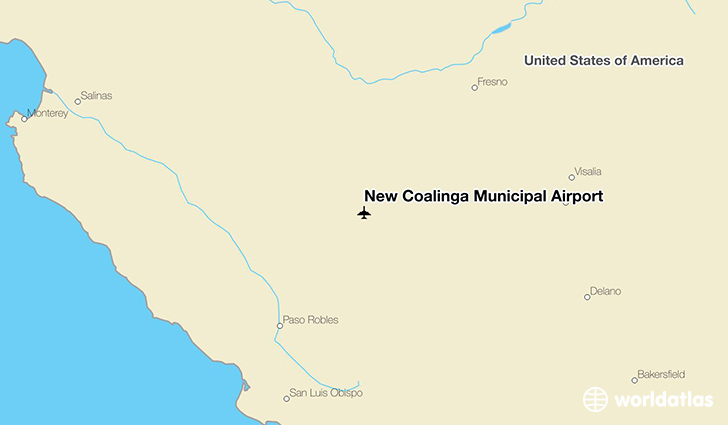 New Coalinga Municipal Airport location on a map