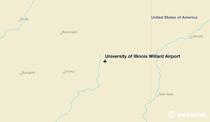University of Illinois Willard Airport location on a map