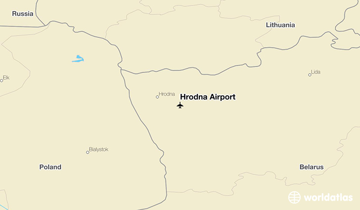 Hrodna Airport location on a map