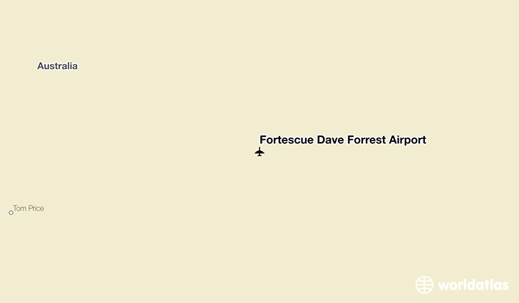 Fortescue Dave Forrest Airport location on a map