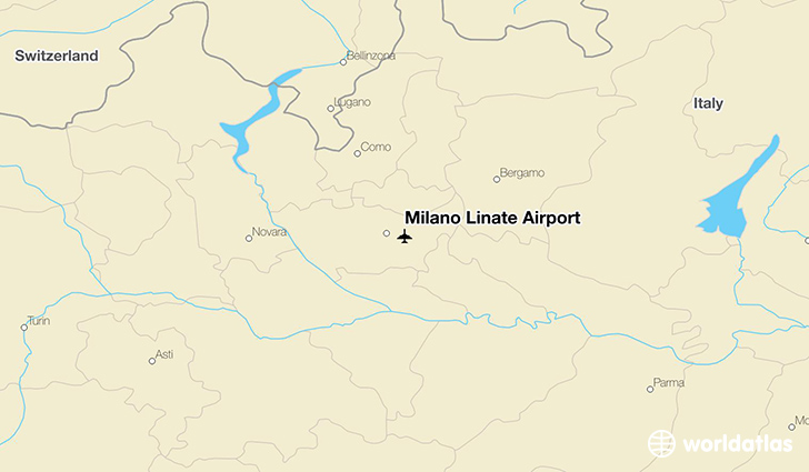 Milano Linate Airport location on a map