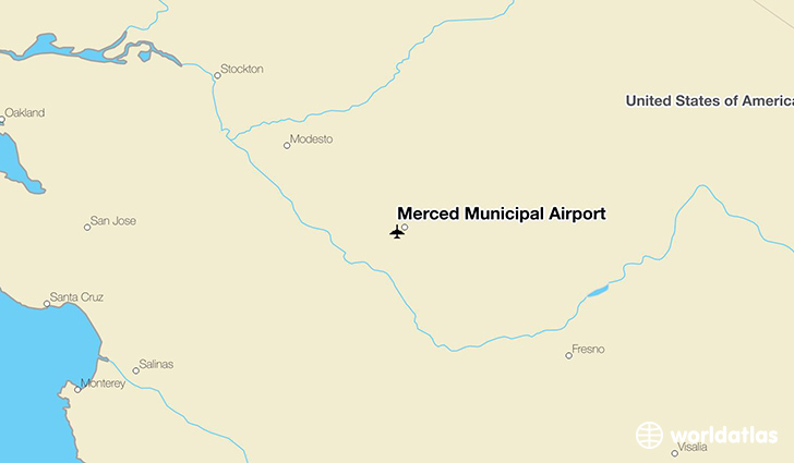 Merced Municipal Airport location on a map